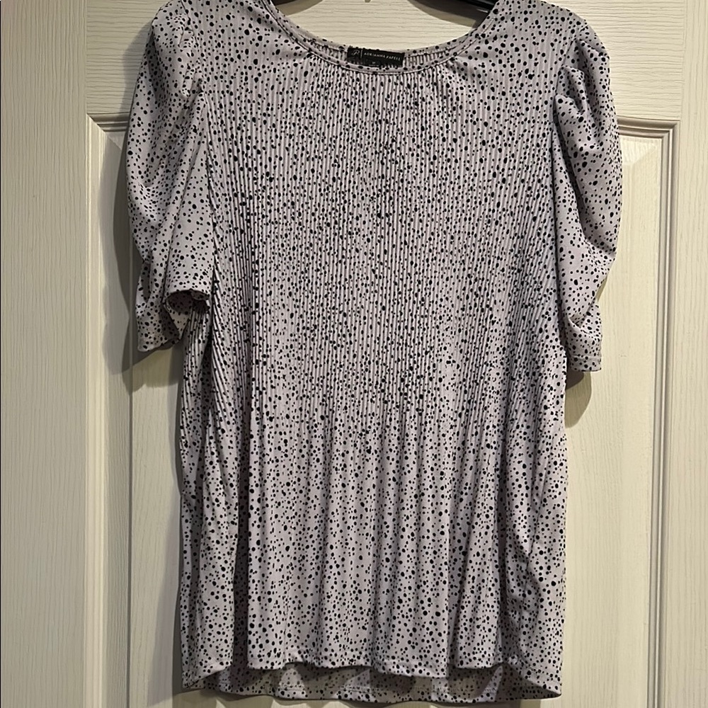 Adrianna Papell Black and White Speckled Blouse